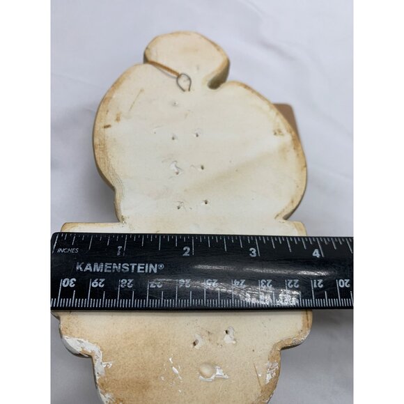 2 PC Gold Chalkware Angel 8"x4" Wall Hanging MCM - Picture 3 of 6